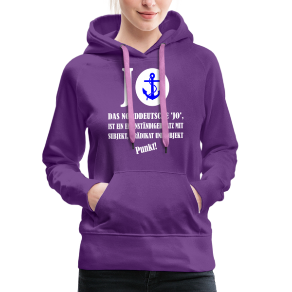 Damen Premium Hoodie DAS NORDDEUTSCHE JO - Purple