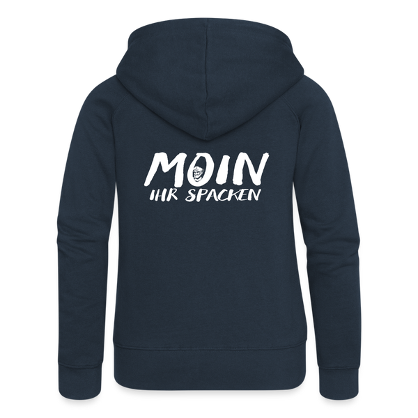 Frauen Premium Kapuzenjacke MOIN IHR SPACKEN - Navy