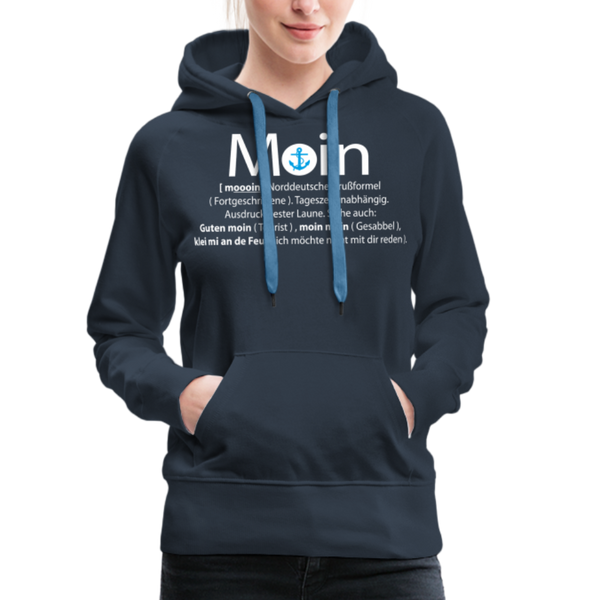 Damen Premium Hoodie GUTEN MOIN - Navy