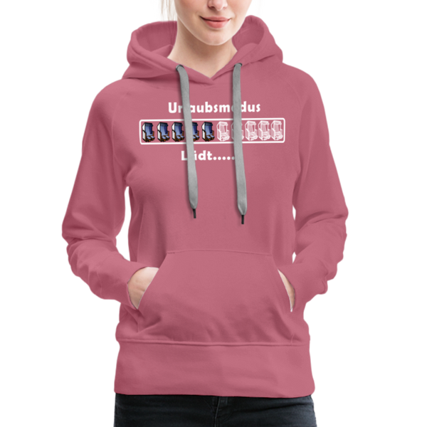 Damen Premium Hoodie URLAUBSMODUS LÄDT - Malve