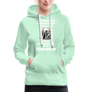 Damen Premium Hoodie DÜVELDEERNS FEUERWEHR - helles Mintgrün