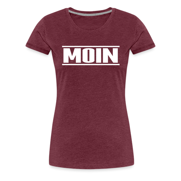 Damen Premium T-Shirt MOIN - Bordeauxrot meliert