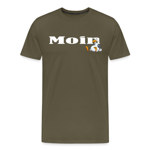 Herren Premium T-Shirt MOIN DICKE MÖWE - Khaki