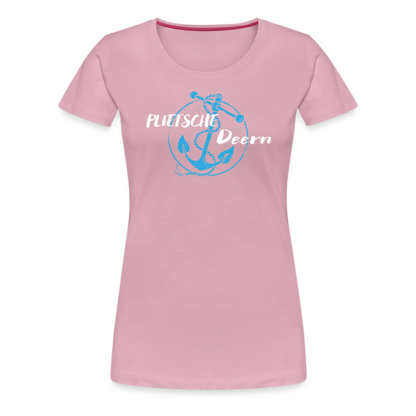 Damen Premium T-Shirt PLIETSCHE DEERN - Hellrosa