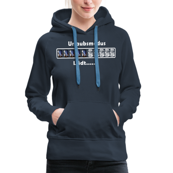 Damen Premium Hoodie URLAUBSMODUS LÄDT - Navy