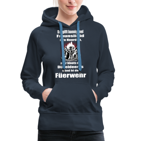 Damen Premium Hoodie DÜVELDEERNS FEUERWEHR - Navy