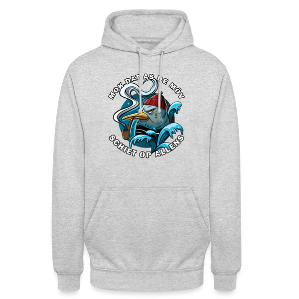 Unisex Hoodie SCHIET OP ALLENS | Norddeutscher Humor - Hellgrau meliert