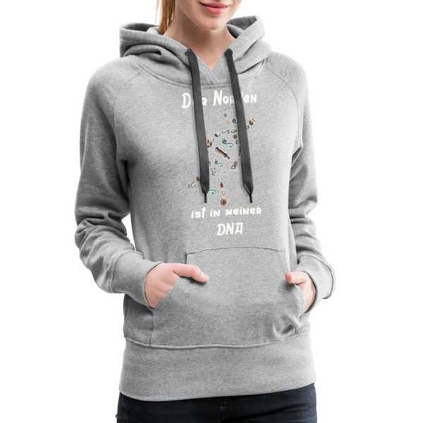 Damen Premium Hoodie DER NORDEN IST IN MEINER DNA - Grau meliert