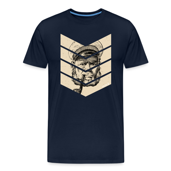 Herren  Premium T-Shirt MOIN KAPITÄN BEIGE - Navy
