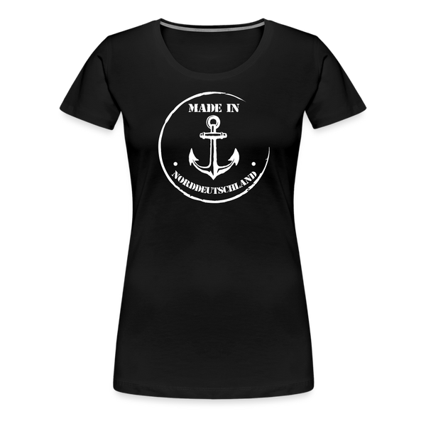 Damen Premium T-Shirt MADE IN NORDDEUTSCHLAND ANKER - Schwarz