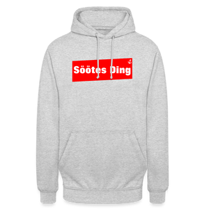 Unisex Hoodie SÖÖTES DING - Hellgrau meliert