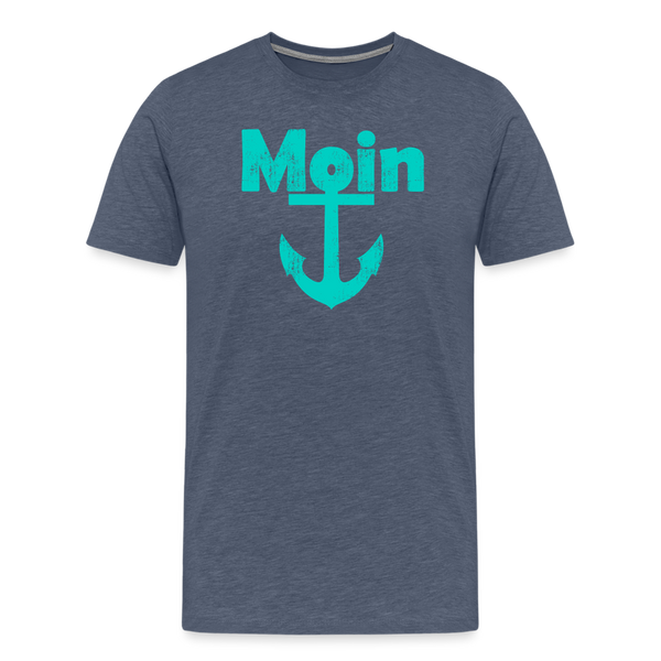 Herren  Premium T-Shirt MOIN ANKER - Blau meliert