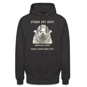 Unisex Hoodie STURM IST ERST WENN DAS SCHAF KEINE LOCKEN MEHR HAT - Anthrazit