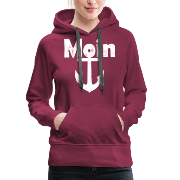 Damen Premium Hoodie MOIN ANKER - Bordeaux