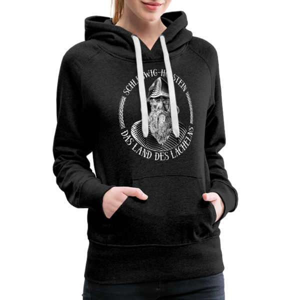 Damen Premium Hoodie SCHLESWIG HOLSTEIN LAND DES LÄCHELNS - Anthrazit