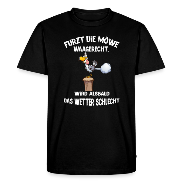 Herren Premium T-Shirt FURZT DIE MÖWE WAAGERECHT - Schwarz