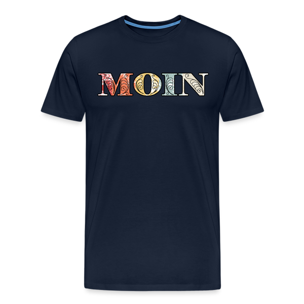 Herren Premium T-Shirt MOIN RETRO BUNT - Navy