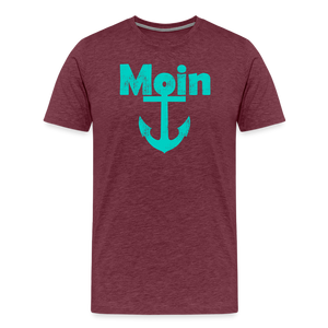 Herren  Premium T-Shirt MOIN ANKER - Bordeauxrot meliert