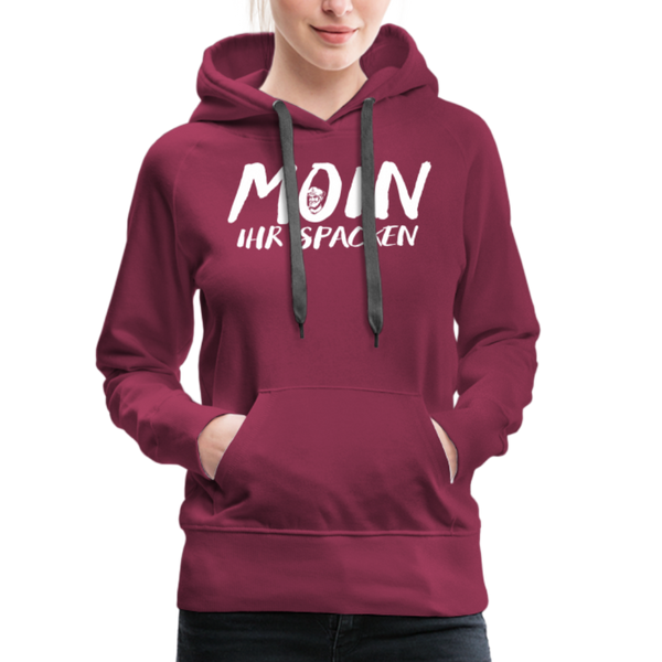 Damen Premium Hoodie MOIN IHR SPACKEN - Bordeaux