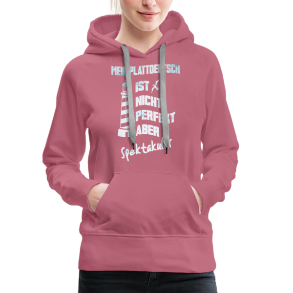 Damen Premium Hoodie MEIN PLATTDEUTSCH - Malve