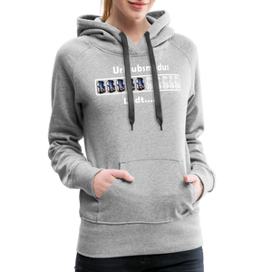 Damen Premium Hoodie URLAUBSMODUS LÄDT - Grau meliert