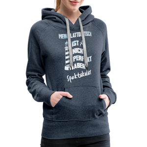 Damen Premium Hoodie MEIN PLATTDEUTSCH - Jeansblau