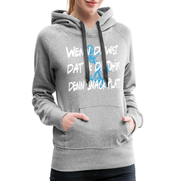 Damen Premium Hoodie SNACK PLATT - Grau meliert