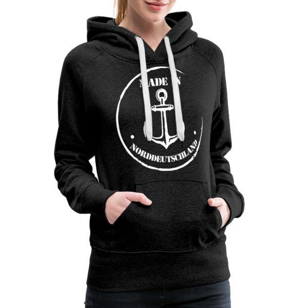 Damen Premium Hoodie MADE IN NORDDEUTSCHLAND MIT ANKER - Anthrazit