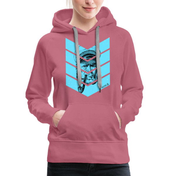 Damen Premium Hoodie MOIN ALTER KAPITÄN BLAU - Malve