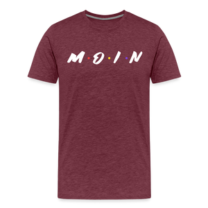 Herren Premium T-Shirt M.O.I.N - Bordeauxrot meliert