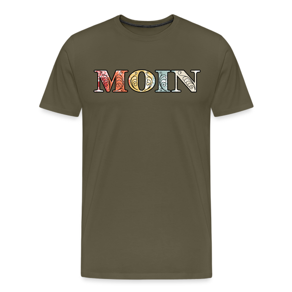 Herren Premium T-Shirt MOIN RETRO BUNT - Khaki