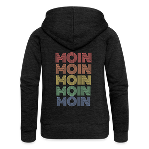 Frauen Premium Kapuzenjacke MOIN 70er / 80er PARTY STYLE - Anthrazit