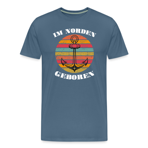 Herren Premium T-Shirt IM NORDEN GEBOREN - Blaugrau