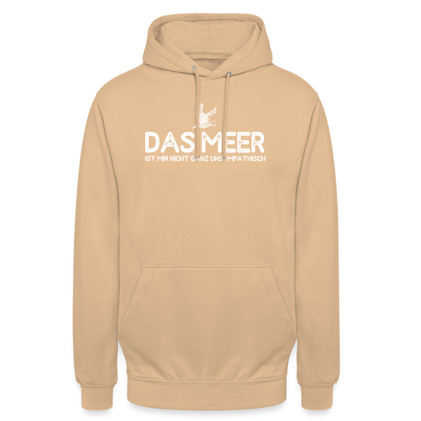 Unisex Hoodie DAS MEER IST MIR NICHT GANZ UNSYMPATISCH - Pfirsich