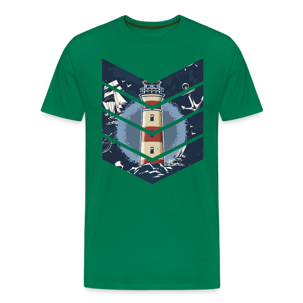 Herren Premium T-Shirt SEGELSCHIFF, MÖWEN UND MEER - Kelly Green