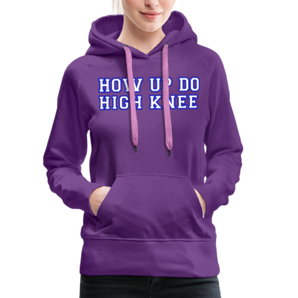 Damen Premium Hoodie HOW UP DO HIGH KNEE - Purple