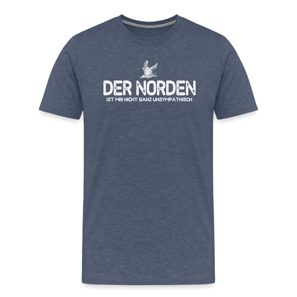 Herren  Premium T-Shirt DER NORDEN - Blau meliert