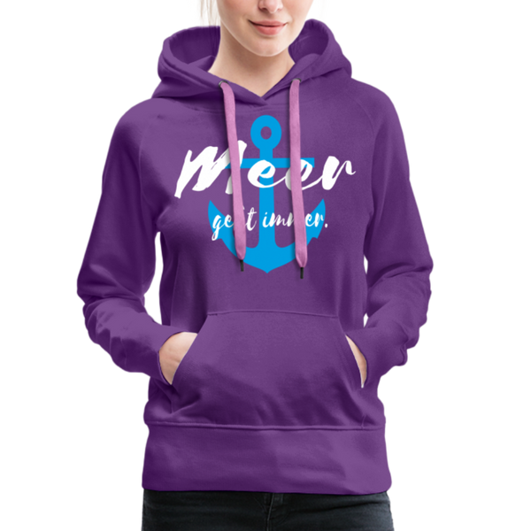 Damen Premium Hoodie MEER GEHT IMMER BLAUER ANKER - Purple