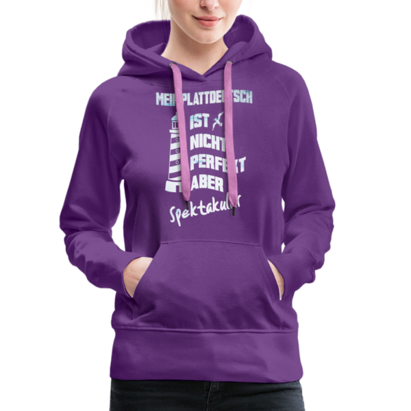 Damen Premium Hoodie MEIN PLATTDEUTSCH - Purple