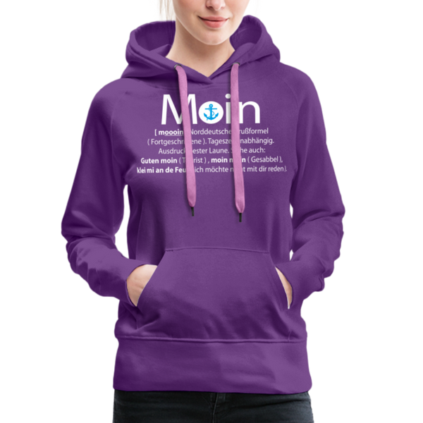 Damen Premium Hoodie GUTEN MOIN - Purple