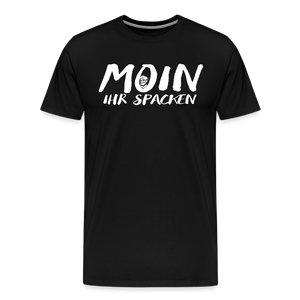 Herren Premium T-Shirt MOIN IHR SPACKEN - Schwarz