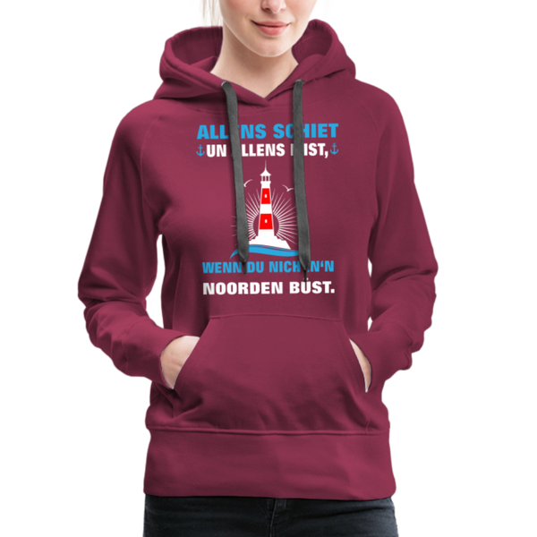 Damen Premium Hoodie ALLENS SCHIET - Bordeaux