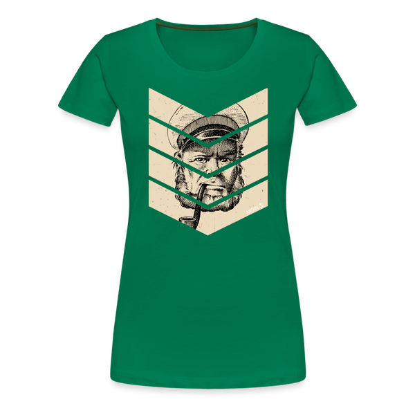 Damen Premium T-Shirt MOIN KAPITÄN BEIGE - Kelly Green