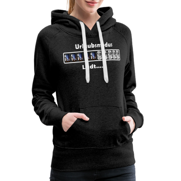 Damen Premium Hoodie URLAUBSMODUS LÄDT - Anthrazit