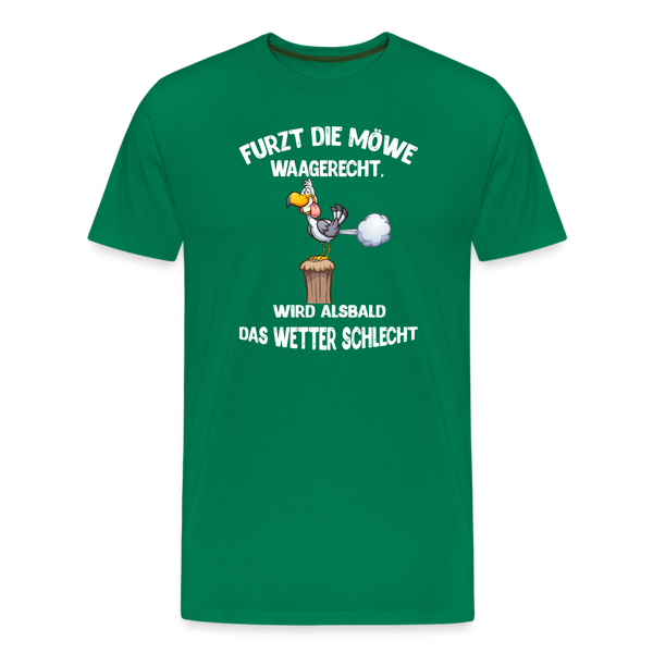 Herren Premium T-Shirt FURZT DIE MÖWE WAAGERECHT - Kelly Green