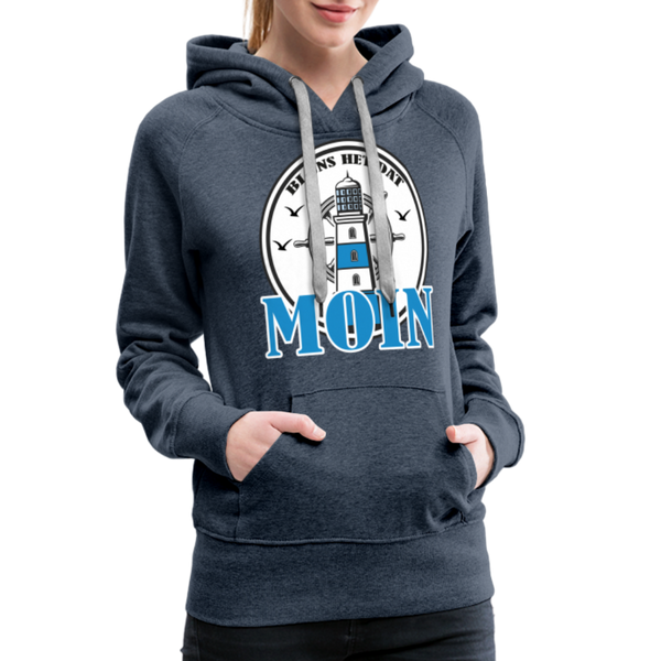 Damen Premium Hoodie BI UNS HET DAT MOIN - Jeansblau