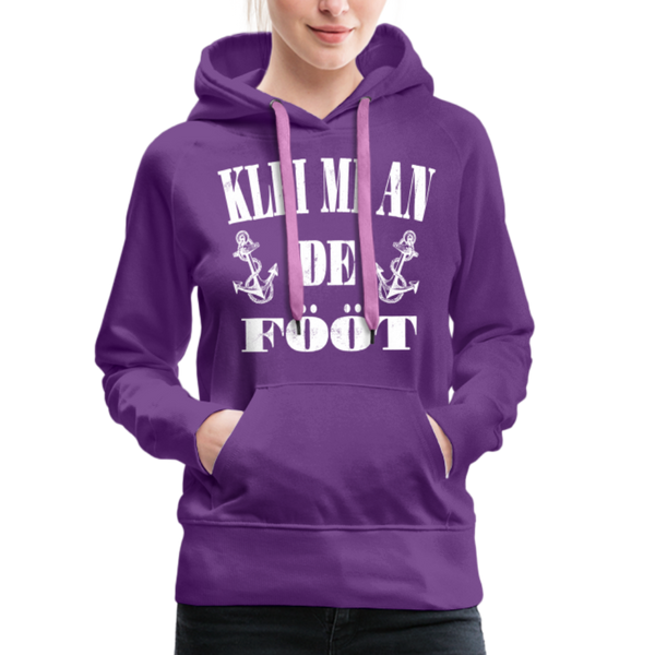 Damen Premium Hoodie KLEI MI AN DE FÖÖT - Purple