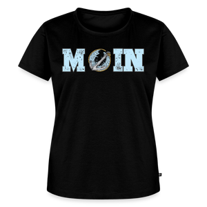 Damen Premium T-Shirt MOIN ANKER WELLEN | Norddeutscher Humor - Schwarz