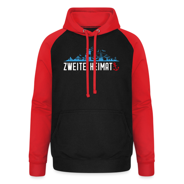 Baseball Hoodie ZWEITE HEIMAT - Schwarz/Rot