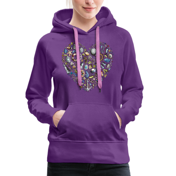 Damen Premium Hoodie NORDDEUTSCHES HERZ - Purple